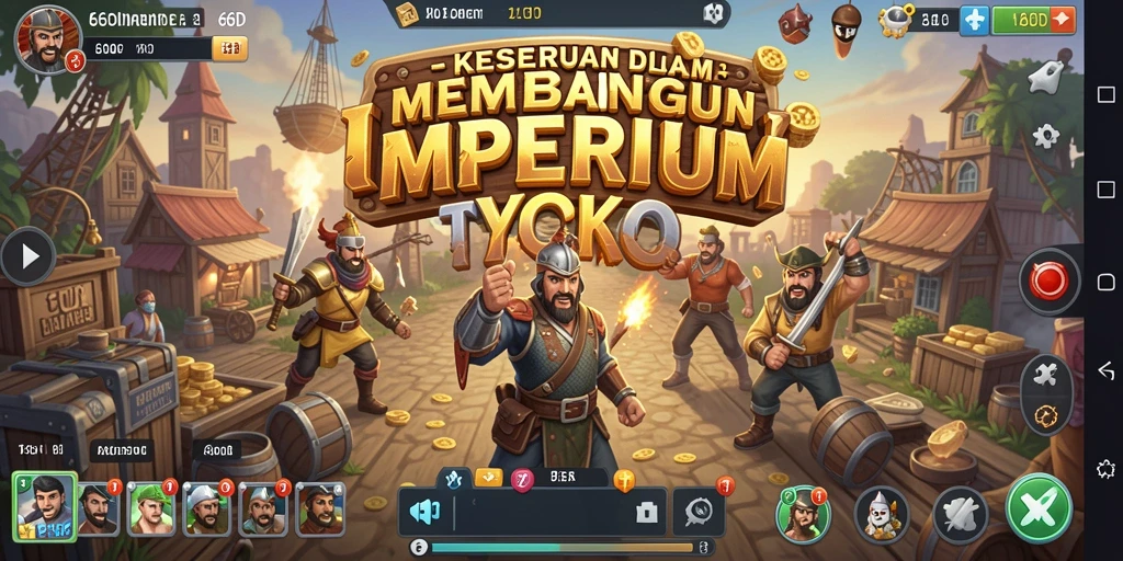 Screenshot utama gameplay Tycoon di 66D yang menarik.