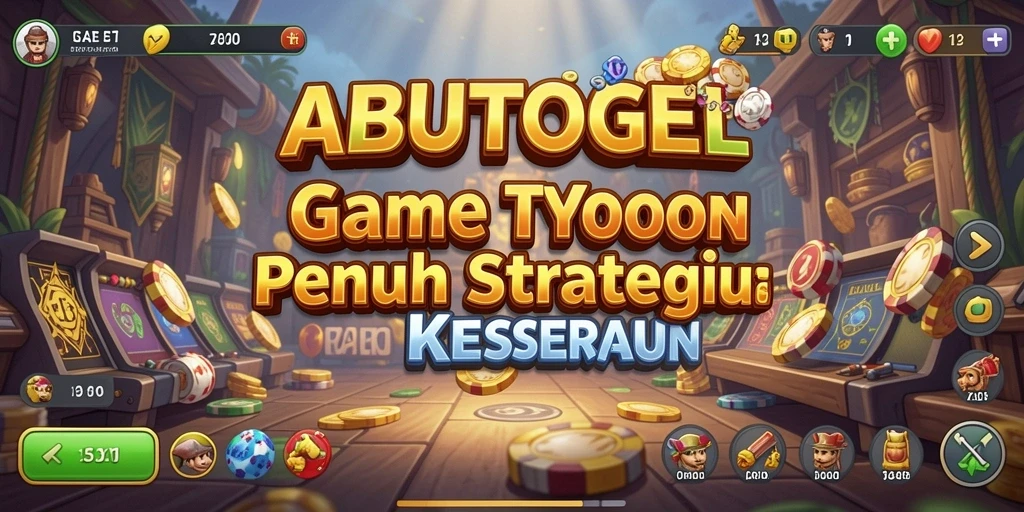 Tampilan gameplay seru ABUTOGEL dengan strategi bisnis yang menantang.