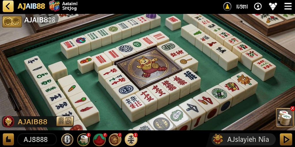 Tangkapan layar utama AJAIB88 menunjukkan suasana permainan Mahjong yang seru.