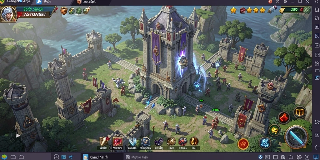 Tampilan menarik dari gameplay Tower Defense di ASTONBET.