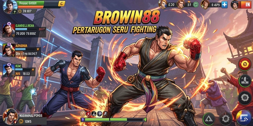Tampilan gameplay Fighting yang intens dan mendebarkan di BROWIN88.
