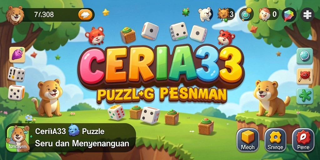 Tampilan gameplay CERIA33 yang penuh warna dan menarik.