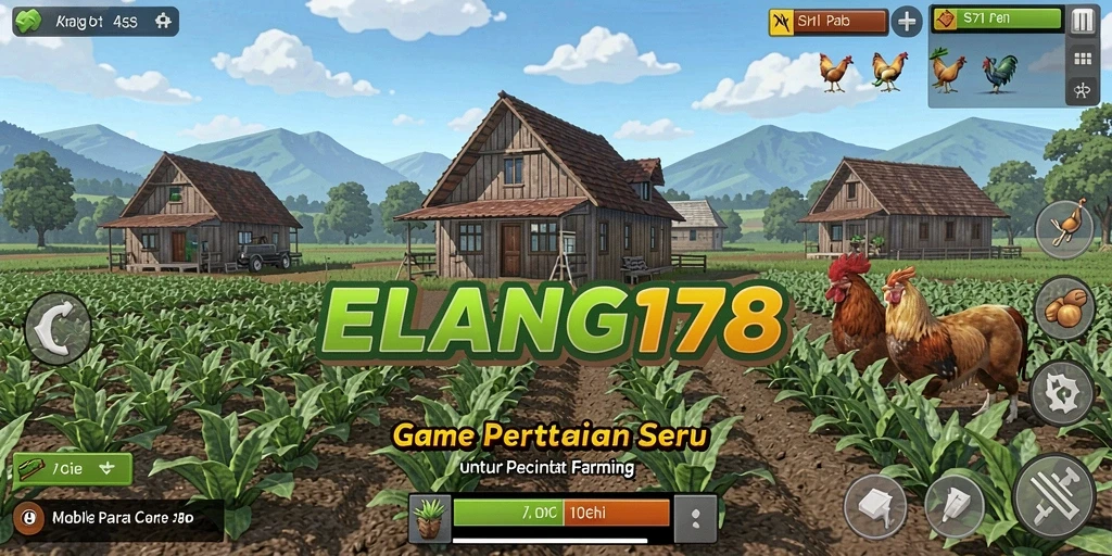 Tampilan gameplay ELANG178 yang menunjukkan aktivitas bertani yang menyenangkan.