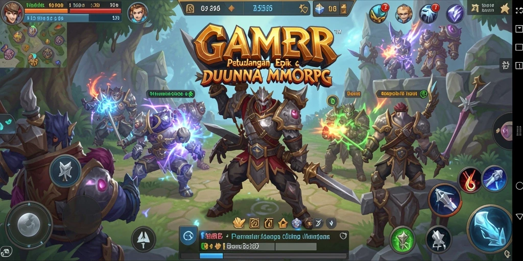 Screenshot GAMERP menampilkan aksi seru dalam gameplay MMORPG.