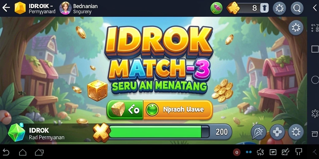Tampilan gameplay seru dalam IDROK dengan grafis meriah.
