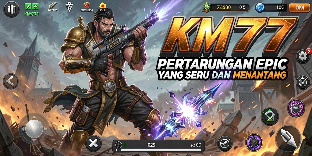 Tampilan gameplay KM777 yang mendebarkan saat pertarungan berlangsung.