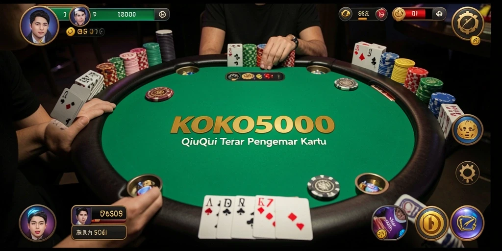Screenshot gameplay KOKO5000 menampilkan serunya permainan QiuQiu.