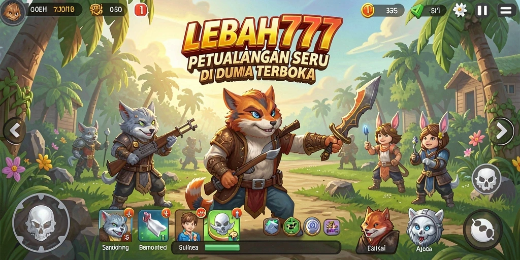 Tangkapan layar utama LEBAH777 menunjukkan aksi seru di dunia terbuka.