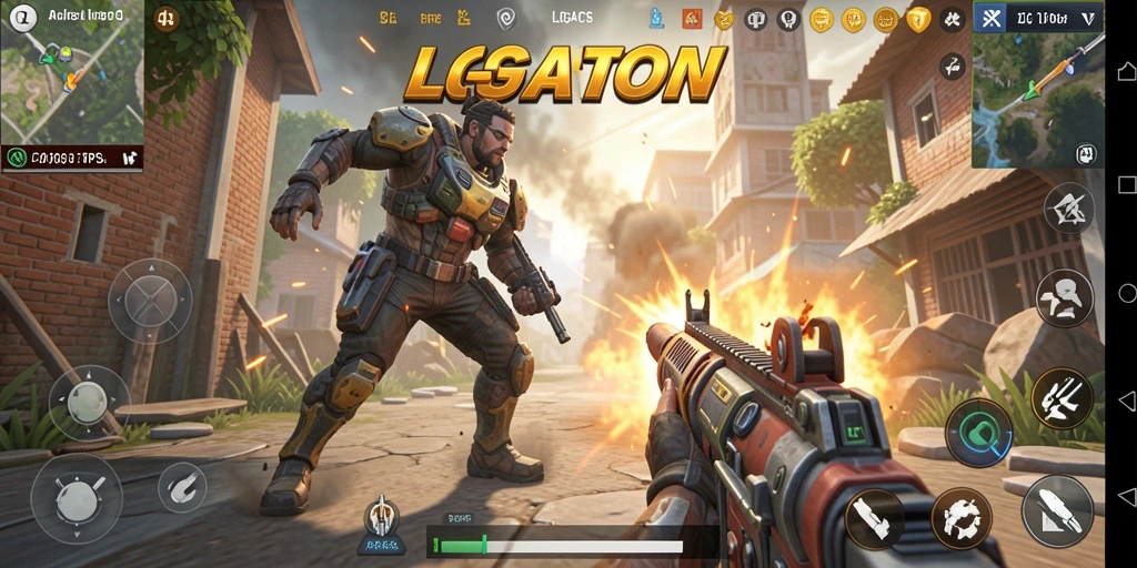 Screenshot utama LGOACE menunjukkan pertempuran intens dalam TPS.