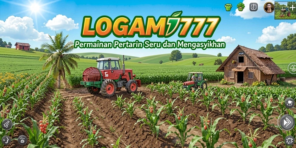 Tampilan menarik dari gameplay LOGAM777 yang menampilkan pertanian yang subur.
