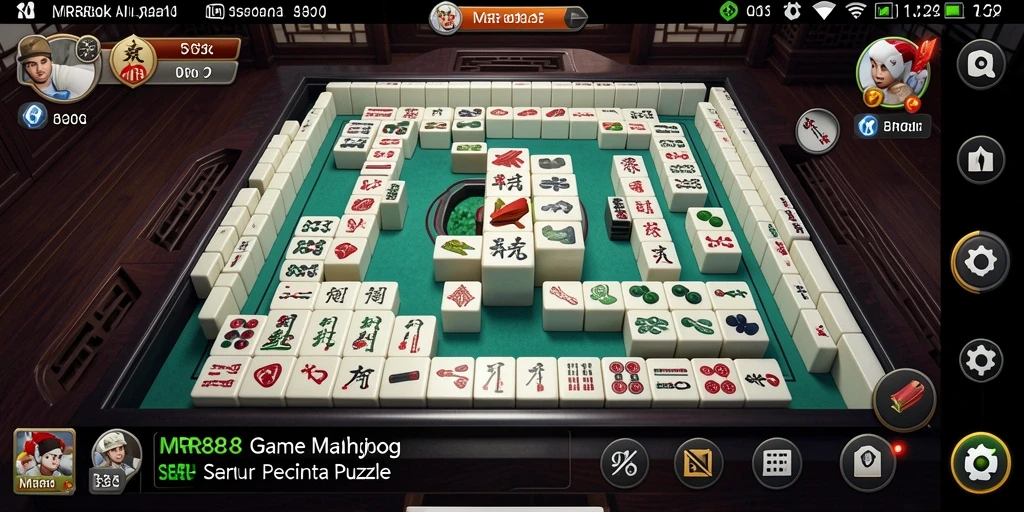 Screenshot gameplay MR888 menampilkan ubin Mahjong yang berwarna-warni.