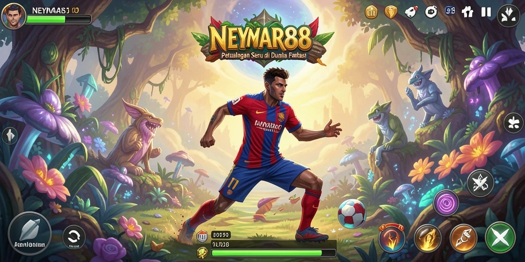 Screenshot gameplay NEYMAR88 yang menampilkan ekspolorasi dunia Adventure.