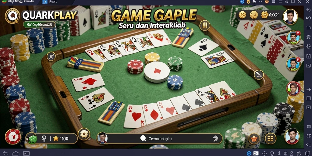 Screenshot gameplay <strong>QUARKPLAY</strong> menampilkan aksi seru dari permainan Gaple.