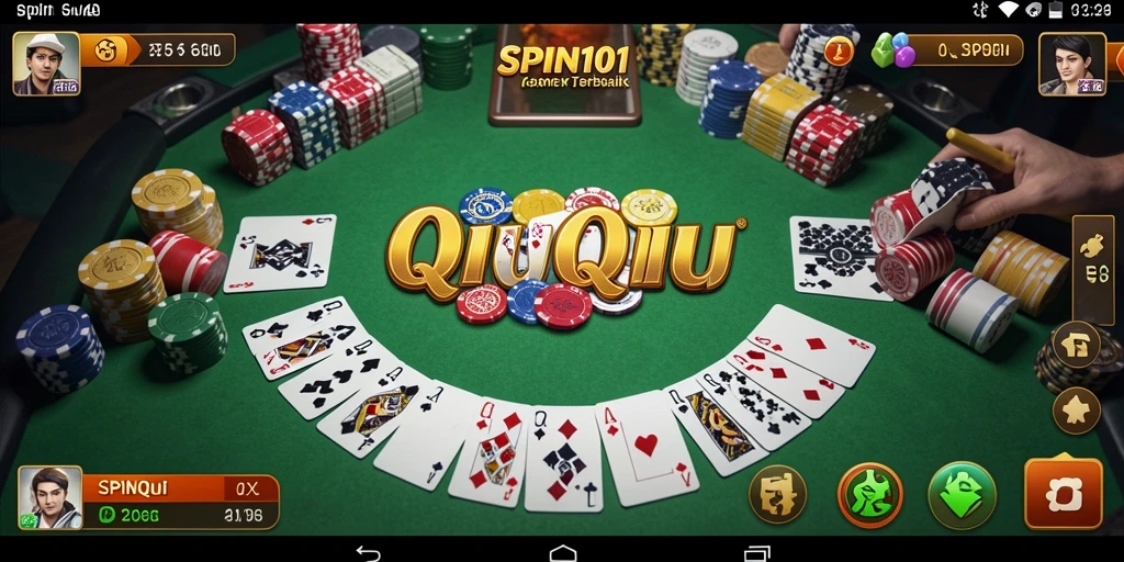 Tampilan menarik dari gameplay QiuQiu SPIN101 yang seru.