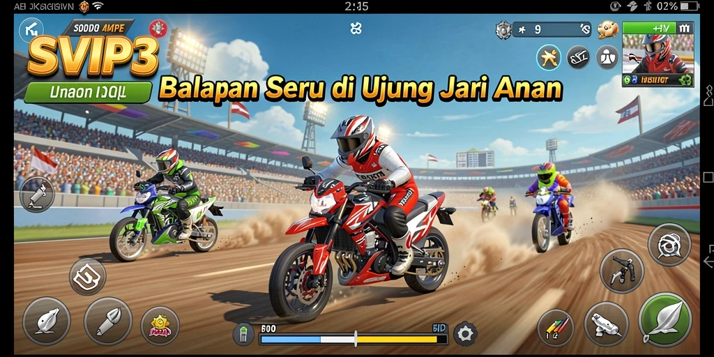 Gameplay Racing SVIP3 yang seru dan menantang.