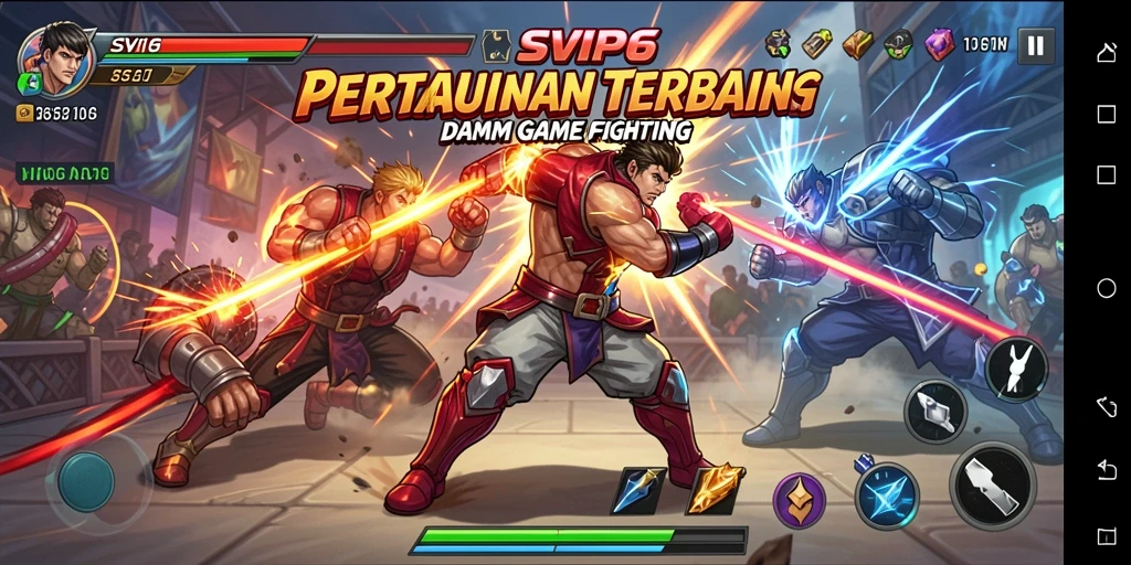 Gameplay SVIP6 yang menegangkan dan seru dengan aksi bertarung.