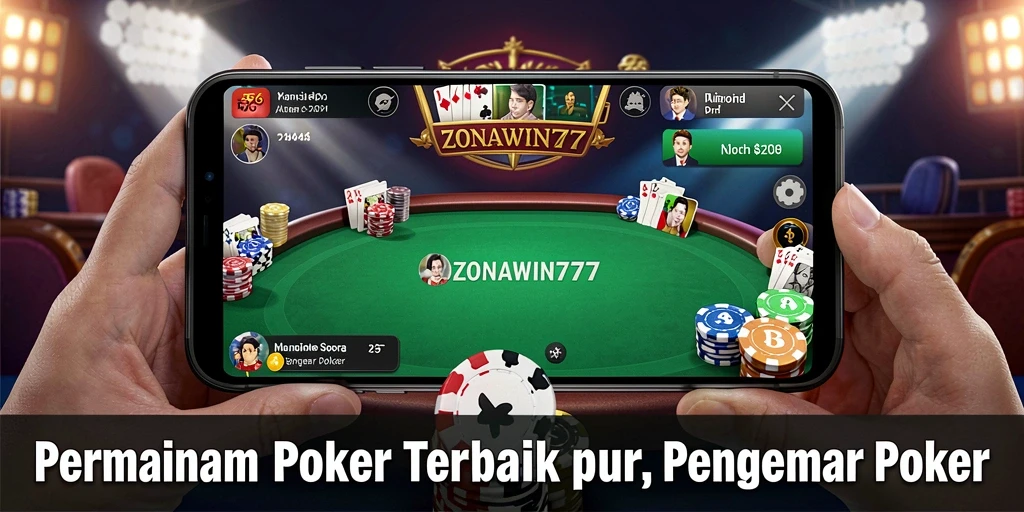 Tampilan gameplay poker yang mendebarkan di ZONAWIN777.
