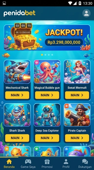 Tampilan utama aplikasi penidabet yang sederhana dan mudah dinavigasi.